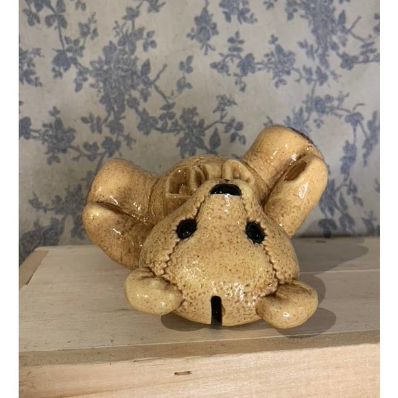 VTG Kiddie-Lites Teddy Bear Han Painted Ceramic Piggy Bank - Picture 5 of 7